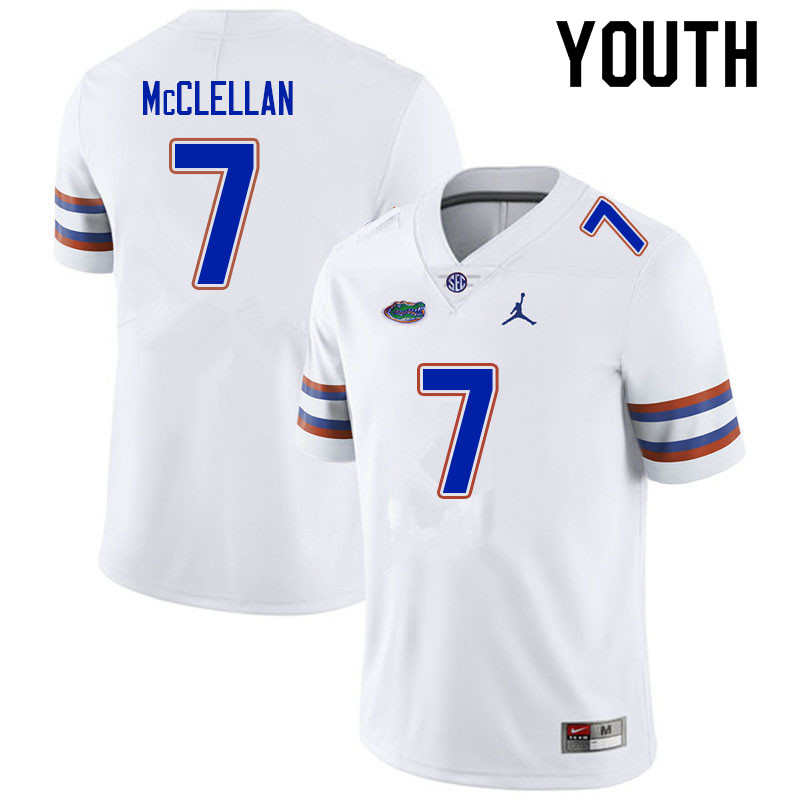 Youth #7 Chris McClellan Florida Gators College Football Jerseys Sale-White